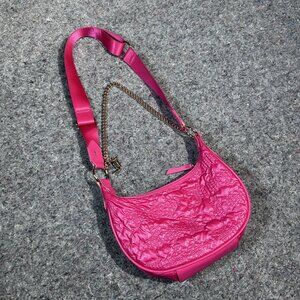 Juicy Couture Puff Half Moon Crossbody Bag Coin Purse Powder Pink Blush